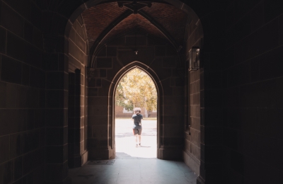 Dark pointed archway. 